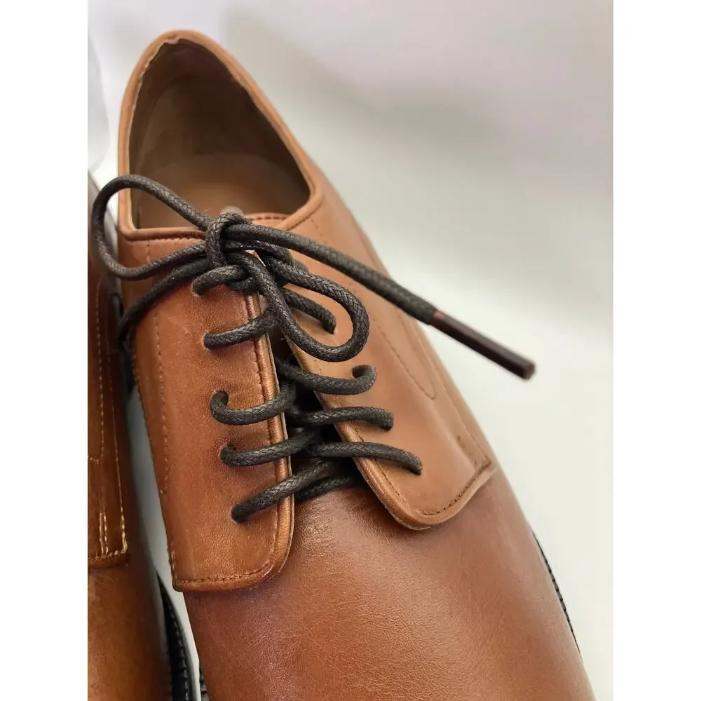 New Rockport Men's Plain Toe Oxford's with Perf‎ Tan 10.5 Leather Luxury Classic